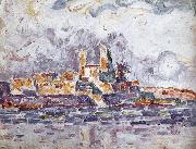 Paul Signac Study of red sunset Germany oil painting artist